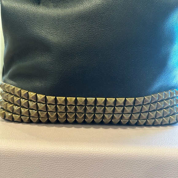 Coach Black Leather Bag with Gold Studs - Picture 4 of 14